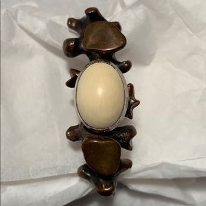 Handmade casted bracelet w/bone insert Unique!